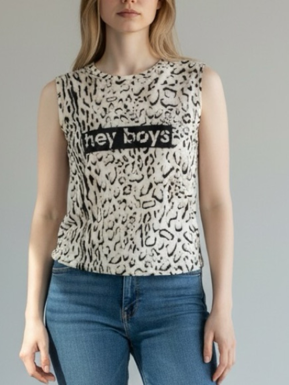 Guess “hey boys” animal print shirt animal print size xxs